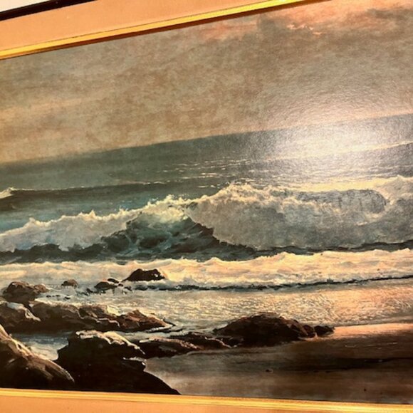 1960s Robert Wood Golden Surf Lithograph Art Print from Windsor Art 67" X 29" - Picture 3 of 7